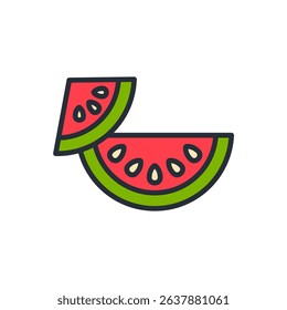 watermelon icon collection .design style with background