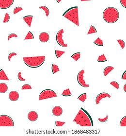 Watermelon Icon Collection Set on White Background. Vector Illustration EPS10