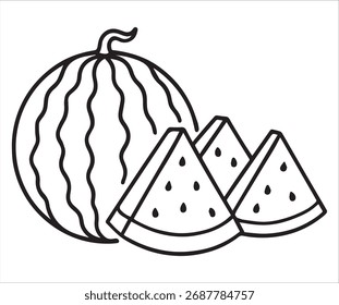 Watermelon icon collection vector EPS file 