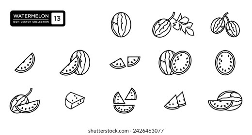 Watermelon icon collection. vector icon templates can be edited and resized.