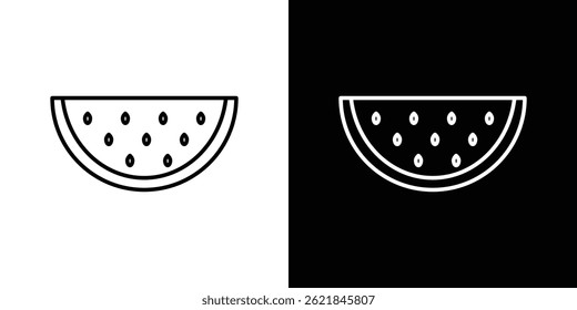 Trazo del concepto del icono de la sandía en el fondo blanco