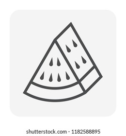 Watermelon icon for cooking design, editable stroke.