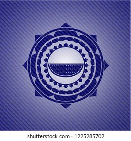 watermelon icon with denim texture