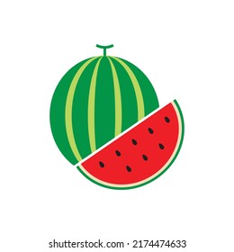 Watermelon-Symbol-Design einzeln auf weißem Hintergrund