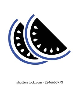Watermelon Icon in Dualtone Style