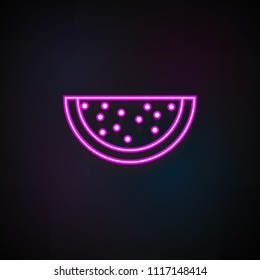 watermelon icon. Element of Fruit icons for mobile concept and web apps. Neon watermelon icon can be used for web and mobile