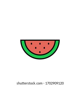 watermelon icon filled outline vector illustration. isolated on white background