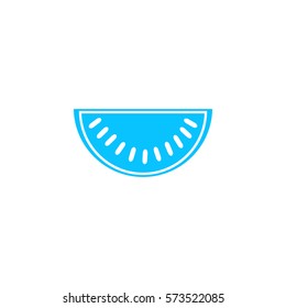 Watermelon icon flat. Blue pictogram on white background. Vector illustration symbol