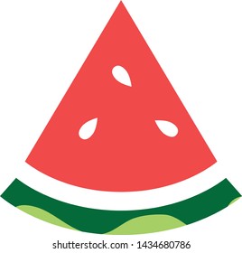 Watermelon icon. Flat illustration colored vector icons of fruits for web