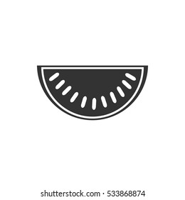 Watermelon icon flat. Illustration isolated on white background. Vector grey sign symbol