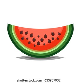 Watermelon icon in flat and siple style for summer illustration