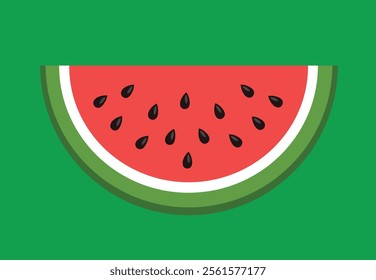 Watermelon icon in flat style. Fresh sweet and healthy fruit vector illustration on isolated background. Summer food sign business concept.
