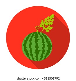 Watermelon icon in flat style isolated on white background. Plant symbol stock vector illustration.