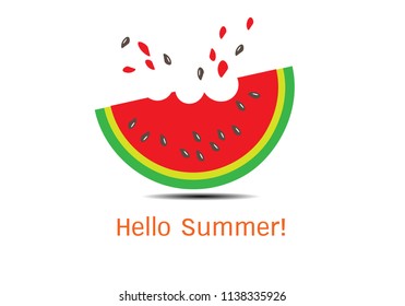 Watermelon icon in a flat style. Logo watermelon slice isolated on white background. flat vector illustration isolate on a white background.EPS10