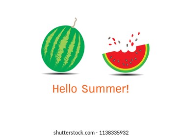 Watermelon icon in a flat style. Logo watermelon slice isolated on white background. flat vector illustration isolate on a white background.EPS10