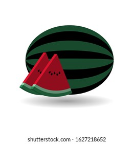Watermelon icon in a flat style. Logo watermelon isolated on white background. flat vector illustration isolate on a white background