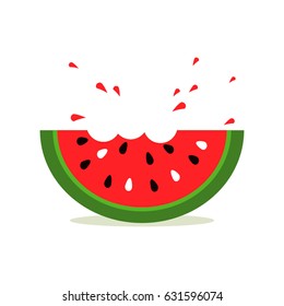 Icono de sandía en un estilo plano. Melón de agua con logotipo aislado sobre fondo blanco. ilustración vectorial plana aislada en un fondo blanco