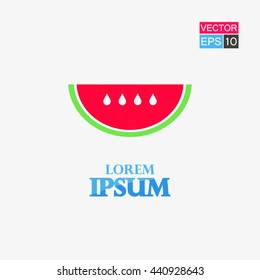 Watermelon icon flat. Vector illustration
