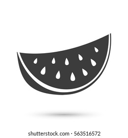 Watermelon icon. Flat vector illustration in black on white background. EPS 10