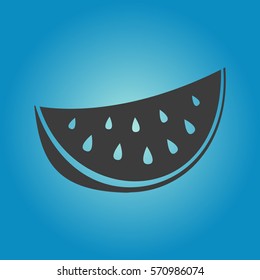 Watermelon icon. Flat vector illustration in black on white background. EPS 10