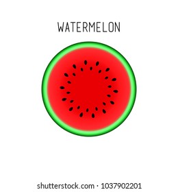 Watermelon icon. Fresh and bright watermelon gradient. Can be used as a logo, icon, print, printing on various subjects.