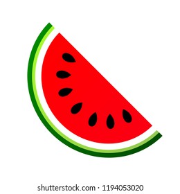 watermelon icon, fruit slice vector illustration