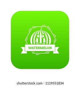 Watermelon icon green vector isolated on white background