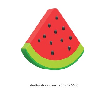 watermelon icon illustration 3d render