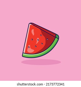 watermelon icon illustration piece. premium fruit vector collection