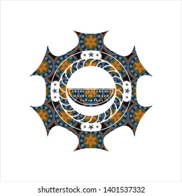 watermelon icon inside arabesque style badge. arabic decoration.