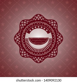 watermelon icon inside badge with red background