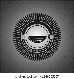 watermelon icon inside black emblem. Vintage.