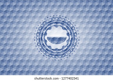 watermelon icon inside blue polygonal badge.