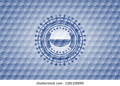 watermelon icon inside blue polygonal badge.