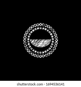watermelon icon inside chalkboard emblem written on a blackboard