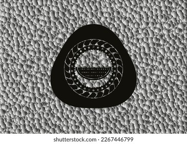 watermelon icon inside dark icon or emblem with grey bubbles background. Vector Illustration. Detailed. 