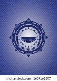 watermelon icon inside denim background