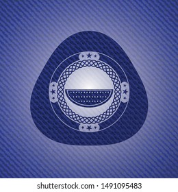 watermelon icon inside emblem with jean high quality background