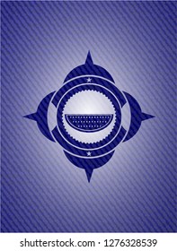 watermelon icon inside jean background