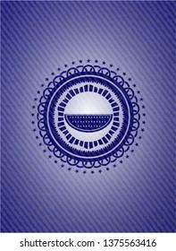 watermelon icon inside jean background
