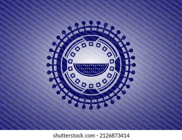icono de sandía dentro del fondo del jean. 