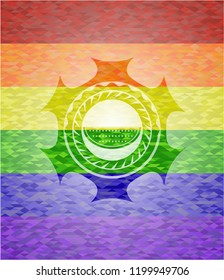 watermelon icon inside lgbt colors emblem 
