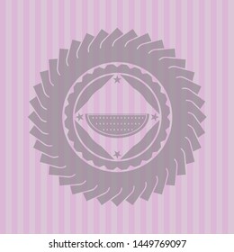 watermelon icon inside pink emblem