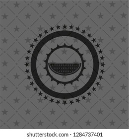 watermelon icon inside realistic black emblem