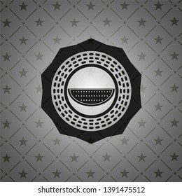 watermelon icon inside realistic black emblem