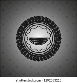 watermelon icon inside realistic dark emblem