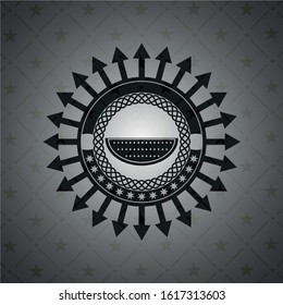 watermelon icon inside realistic dark emblem