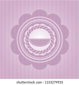 watermelon icon inside realistic pink emblem