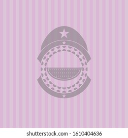 watermelon icon inside realistic pink emblem