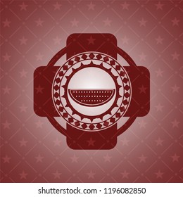 watermelon icon inside red icon or emblem